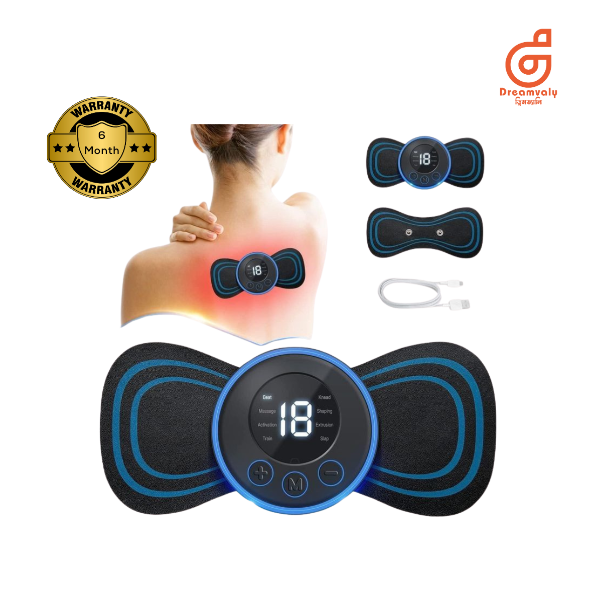 EMS Mini Massager with 2 pad-Dreamvaly