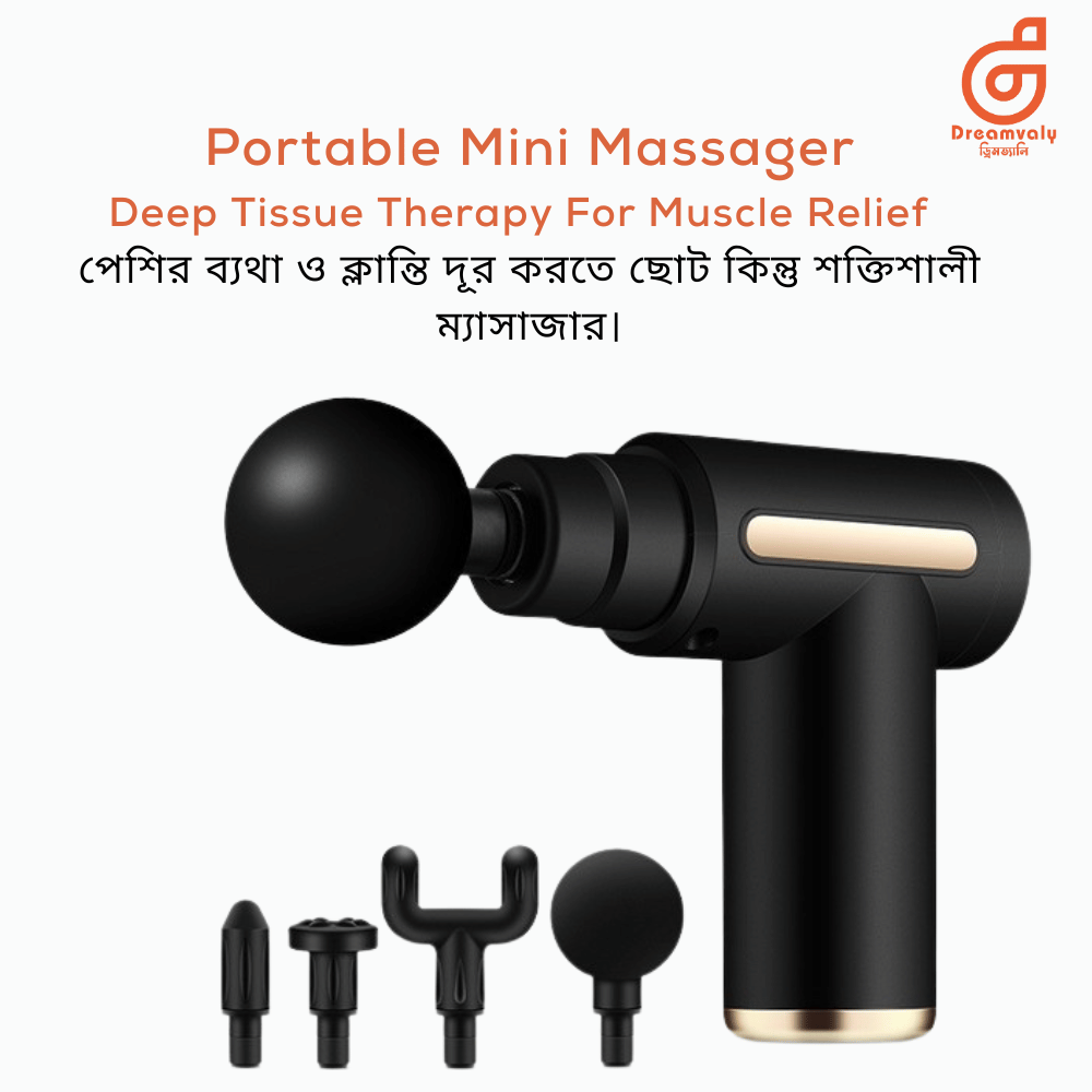Rechargeable Deep Tissue Muscle Massage Gun – 30 Speed | 9 Attachments -Dreamvaly